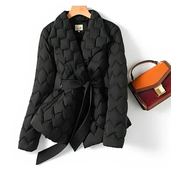 Street-Wave Couture Puffer Jacket Belted Insulated Coat For Fashion-Forward Women
