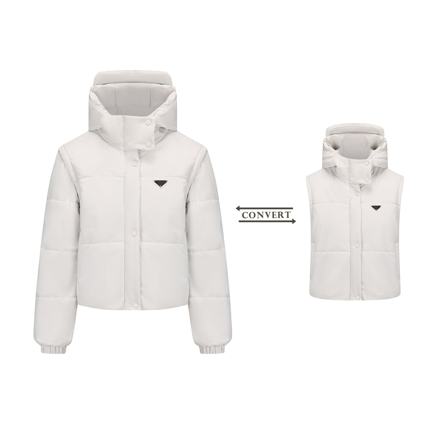 Street-wave Women's Convertible Puffer Jacket With Removable Sleeves For Every Day