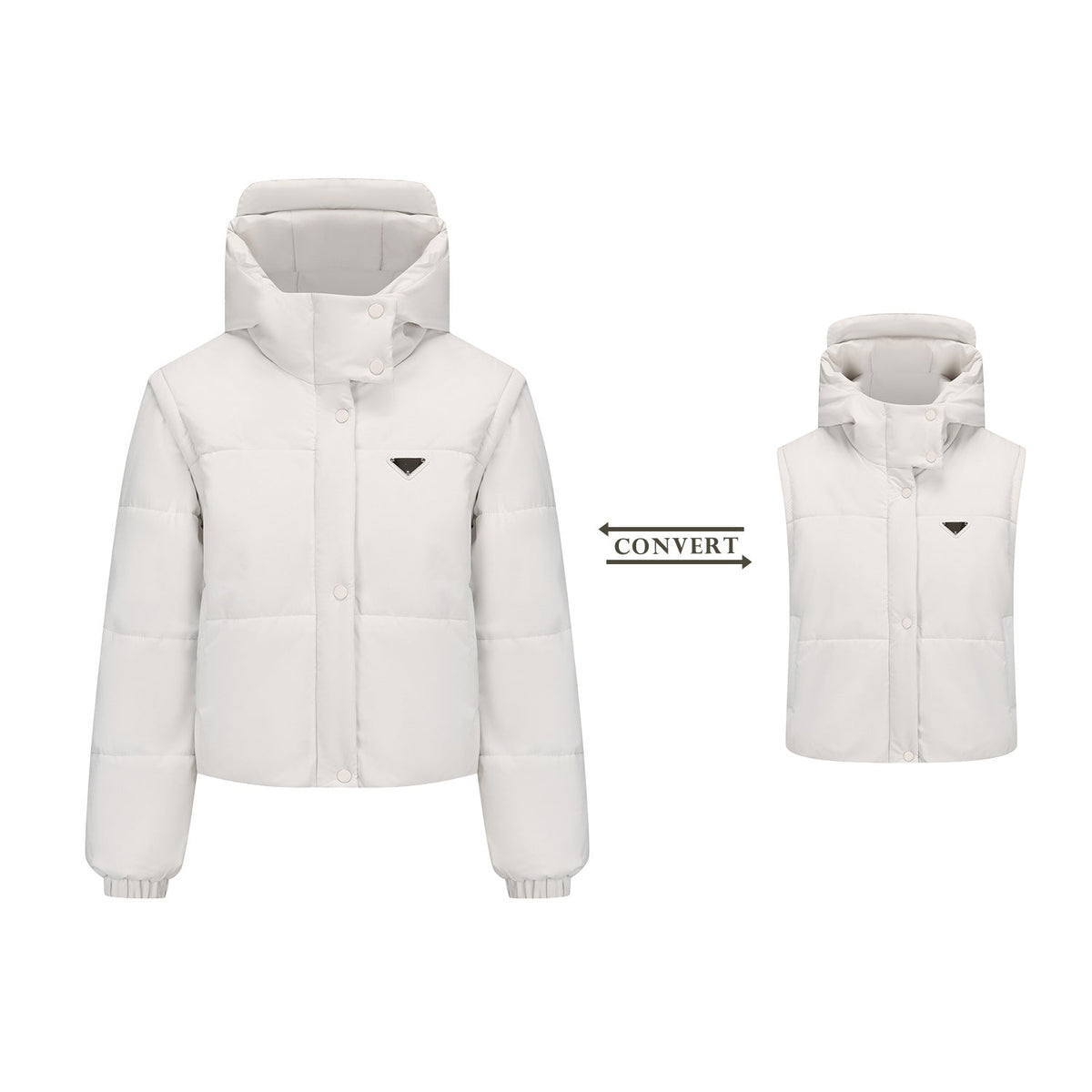 Street-wave Women's Convertible Puffer Jacket With Removable Sleeves For Every Day