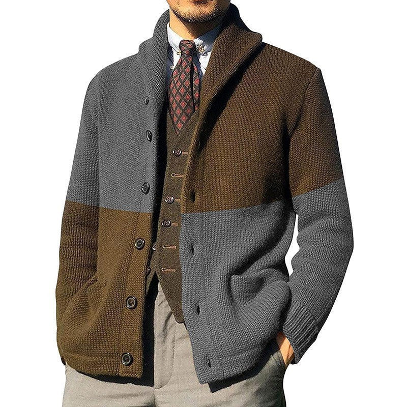 Streetwave Men's Cardigan With Shawl Collar Premium Knit Full Button Front For Modern Gentlemen