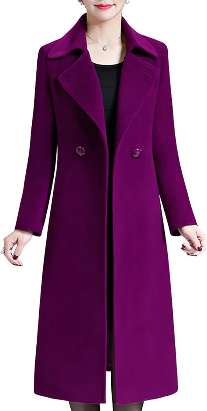Street Wave Elegant Long Coat For Women Chic Office Ready Outerwear Navy Blue Luxury