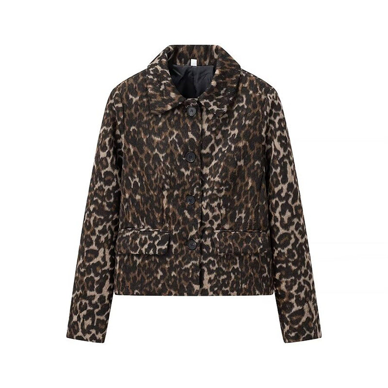 Street-Wave Leopard Print Short Jacket for Women, Chic Statement Outerwear With Soft Comfort