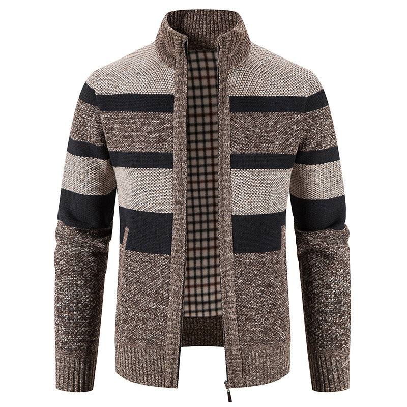 Mens Wool Cardigan With Modern Plaid Pattern From Streetwave For Everyday Warm Casual Wear