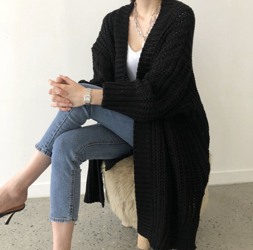 Street-wave Womens Knitted Cardigan Coat Luxurious Warmth For Women Oversized Cozy Fit