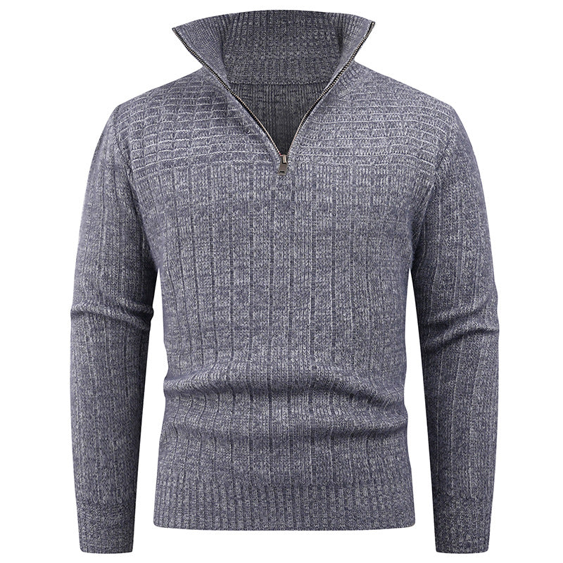 Mens Turtleneck Sweater With Rib Texture And Zip By Streetwave For Modern Casual Breathable Comfort