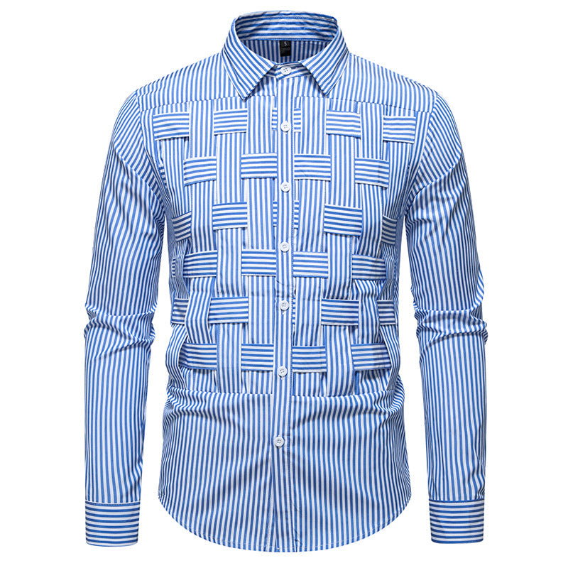 Street Wave Men's Long Sleeve Shirt With Modern Checkered Pattern Breathable Cotton Versatile Style