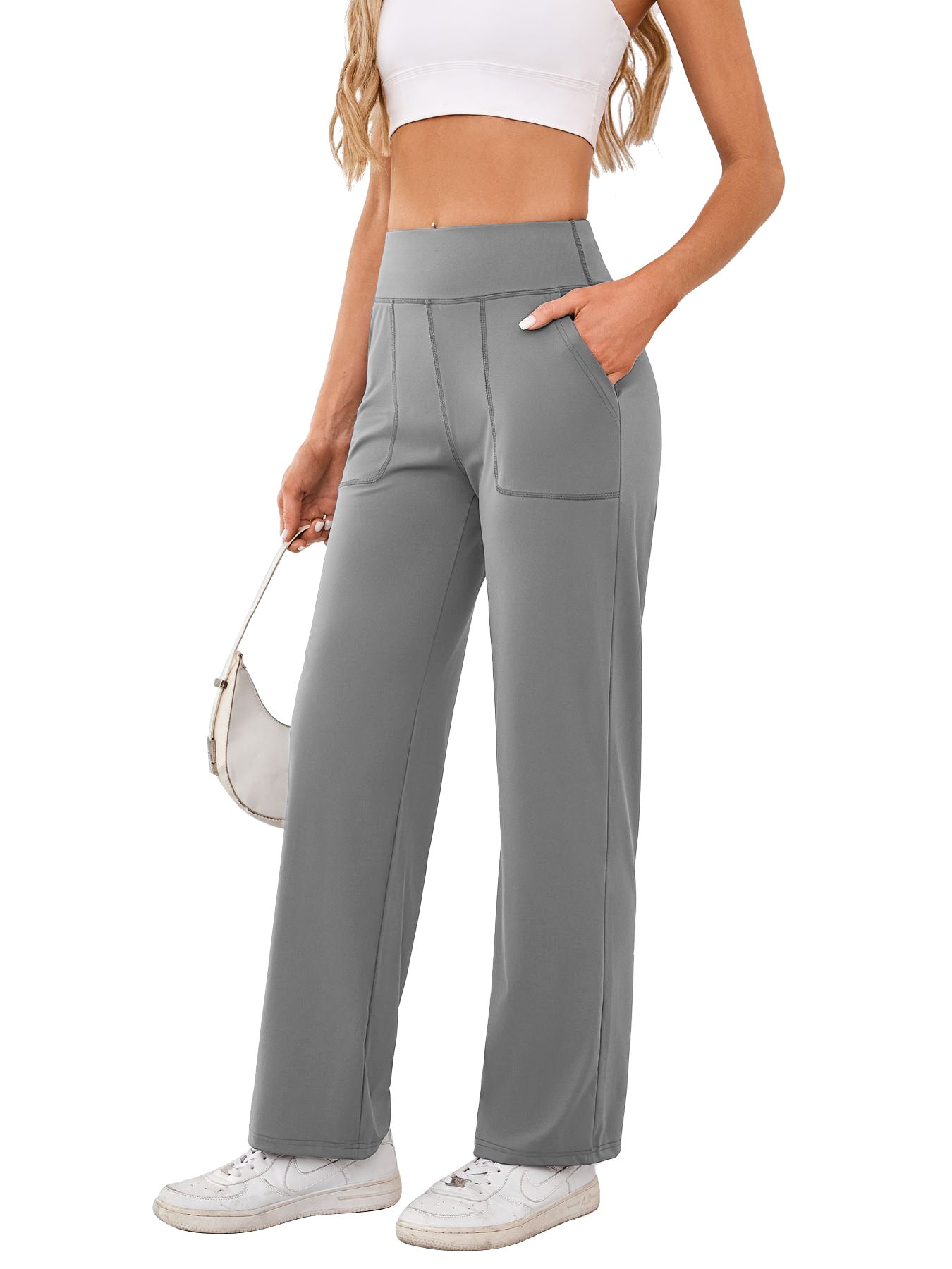 Women's Comfortable Leisure Pants With Side Pockets And Elastic Waistband Street-Wave