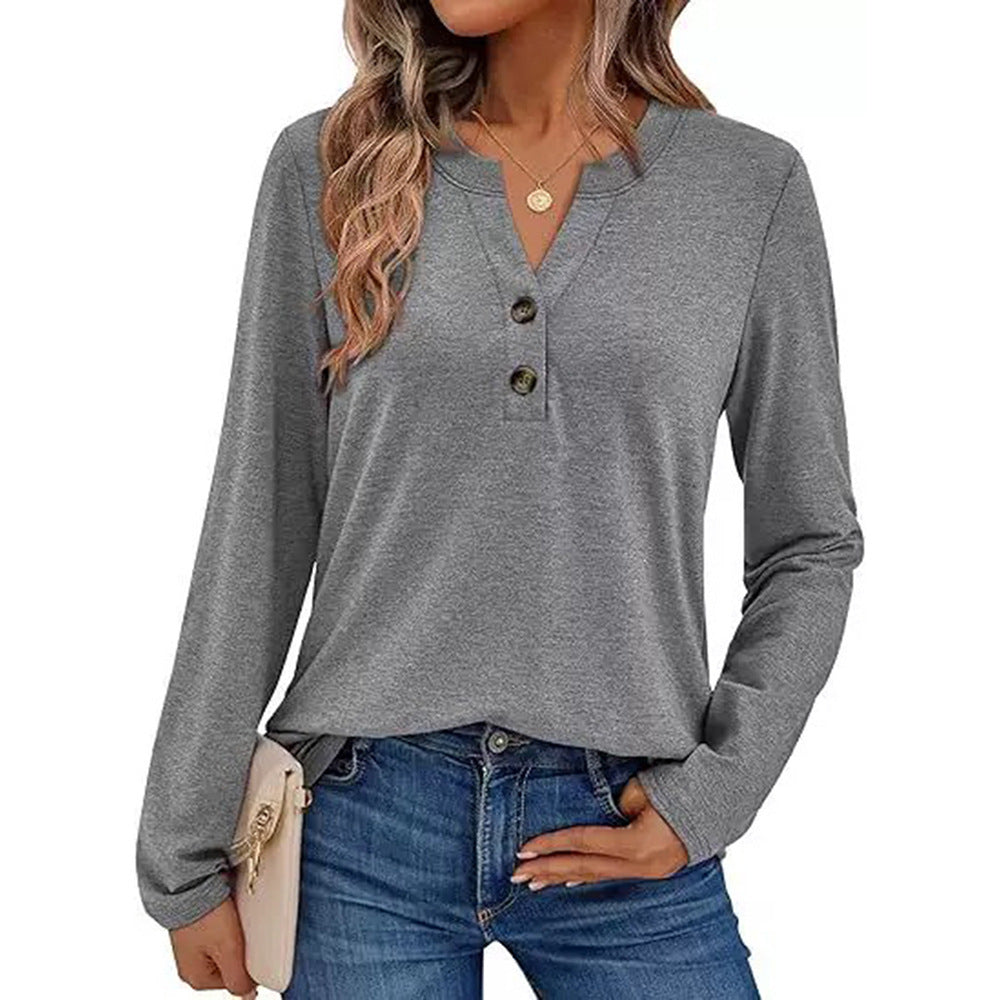 Street-wave Women's Long Sleeve Shirt With Button Details For Everyday Chic And Effortless Style