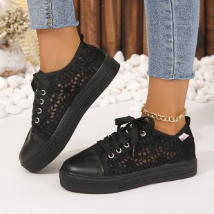 Street-wave Breathable Lace Sneakers For Women Comfort And All Day Support For Active Lifestyles