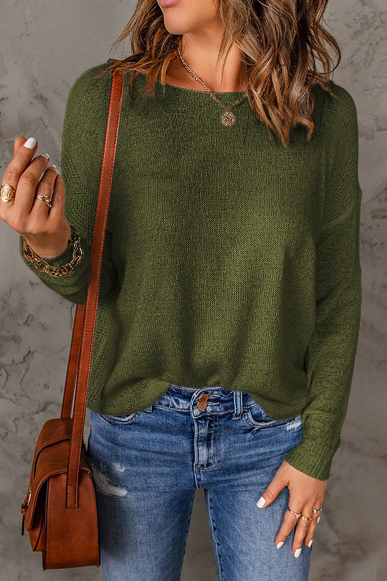 Street-wave Women's Casual Knit Top Relaxed Fit Breathable Soft Fiber Everyday Comfort