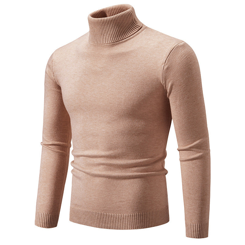 Street-Wave Men's Elegant Fine Cotton Turtleneck Sweater Slim Fit Soft Comfort Everyday Wear