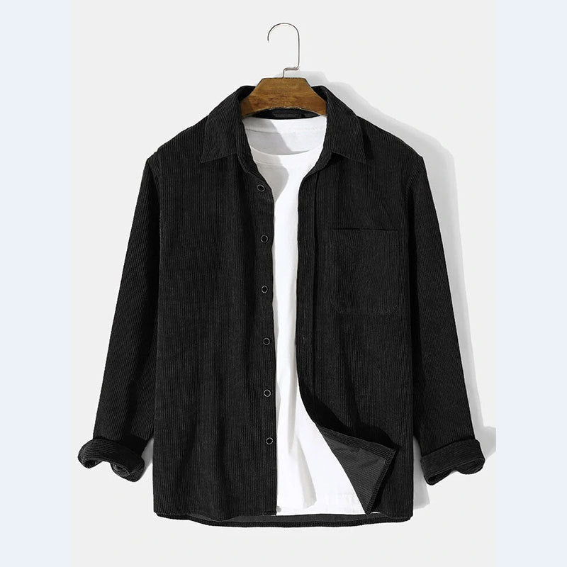Street-Wave Mens Corduroy Jacket With Structured Look And Chest Pocket Durable Versatile Everyday Essential