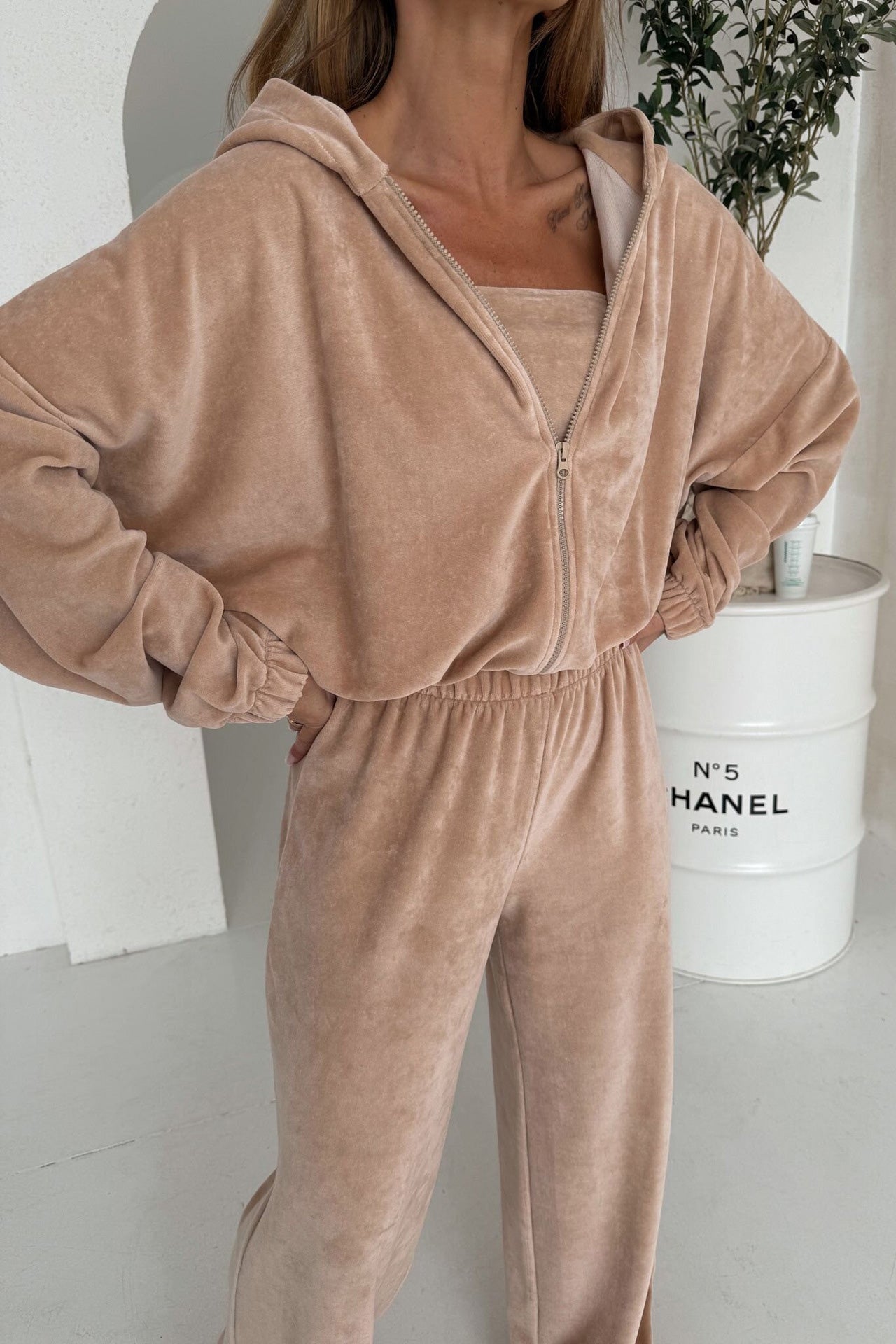 Street-wave Cozy Hooded Cardigan And Elastic Wide Leg Lounge Set For Women Homewear Comfort