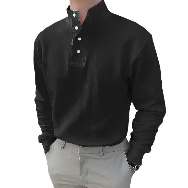 Street Wave Mens Henley Shirt Premium Soft Cotton Blend