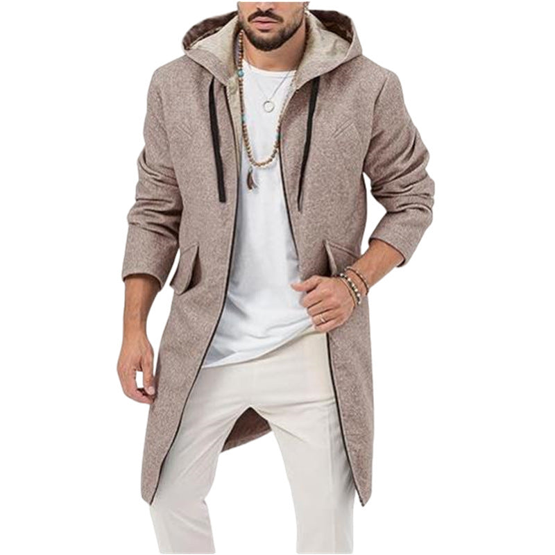 Street-Wave Mens Lightweight Hooded Jacket With Soft Fabric And Zip Front Pockets