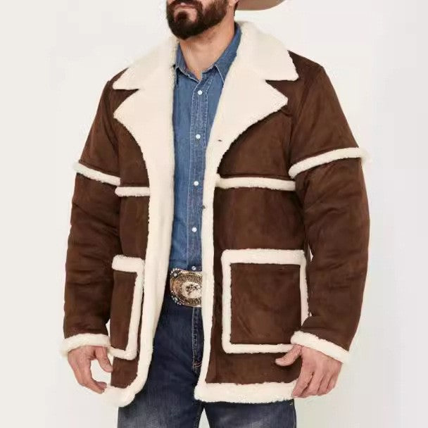 Men's Streetwave Shearling Jacket With Lux Lamb Fur Lining For Stylish Outdoor Adventurers