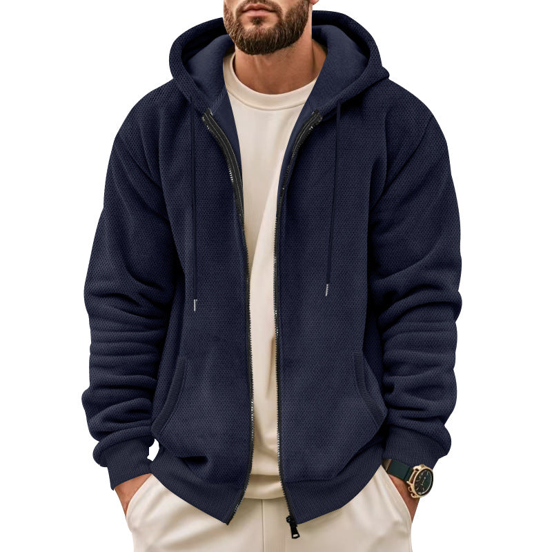 Street-Wave Breathable Hooded Jacket For Active Men With Innovative Textured Fabric