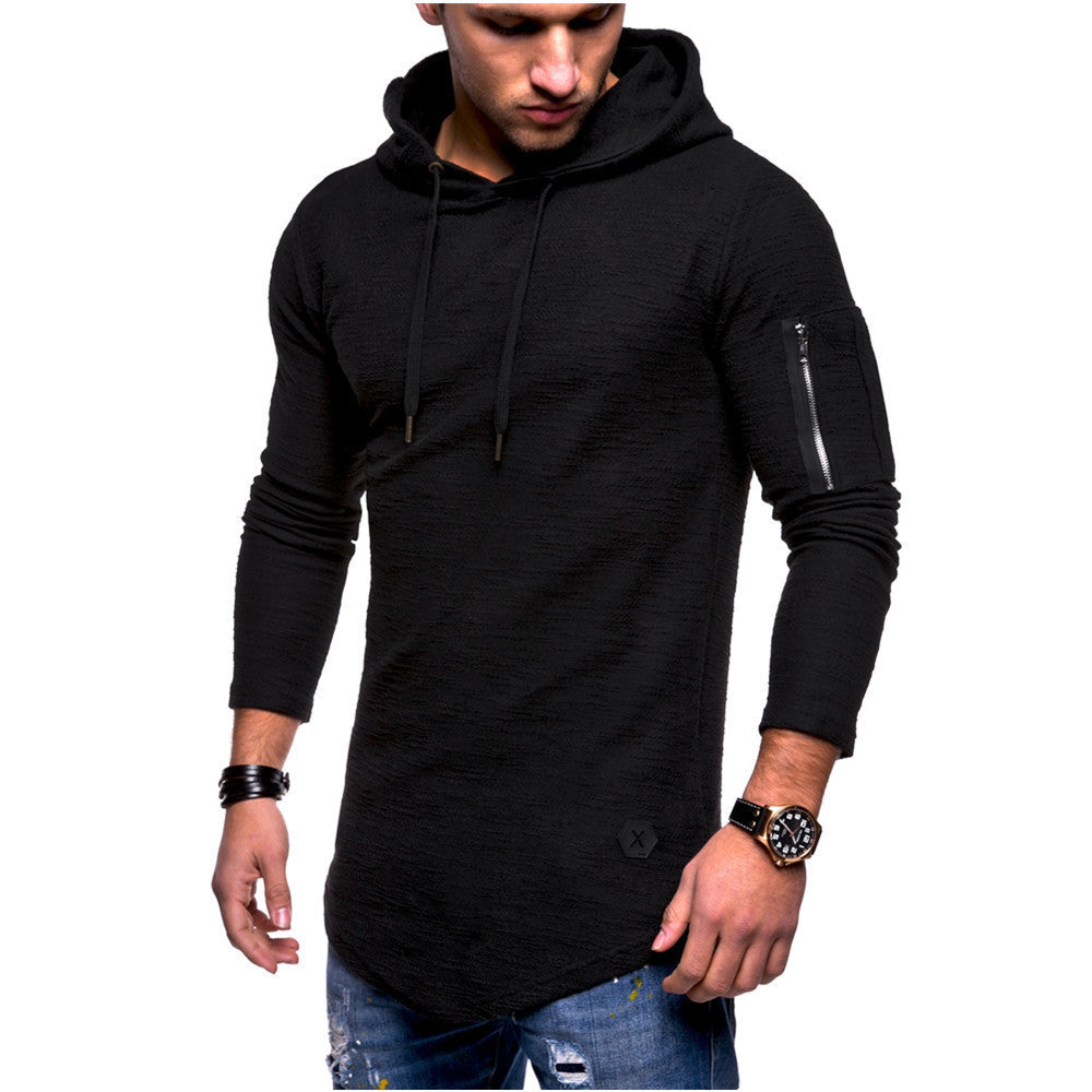 Street-wave Mens Zip Hoodie With Sleeve Zip Pocket Premium Comfort And Style For Active Men