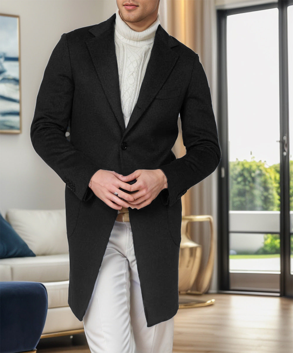 Street-wave Men's Elegant Wool Coat With Slim Silhouette And Tailored Fit For Winter