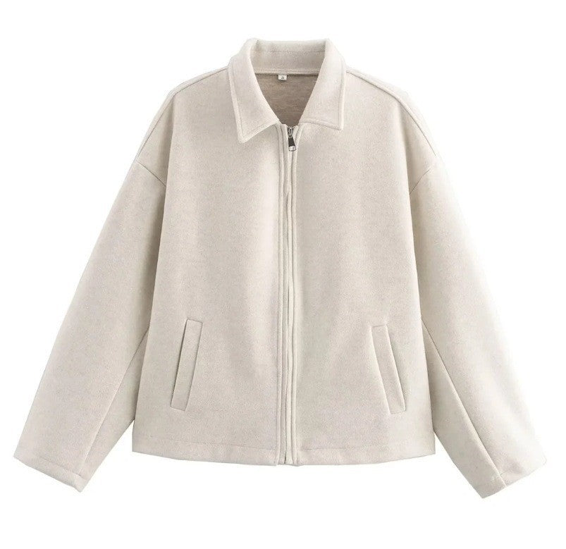 Street Wave Cropped Wool Jacket For Women Stylish Yet Warm Versatile Outerwear Cozy