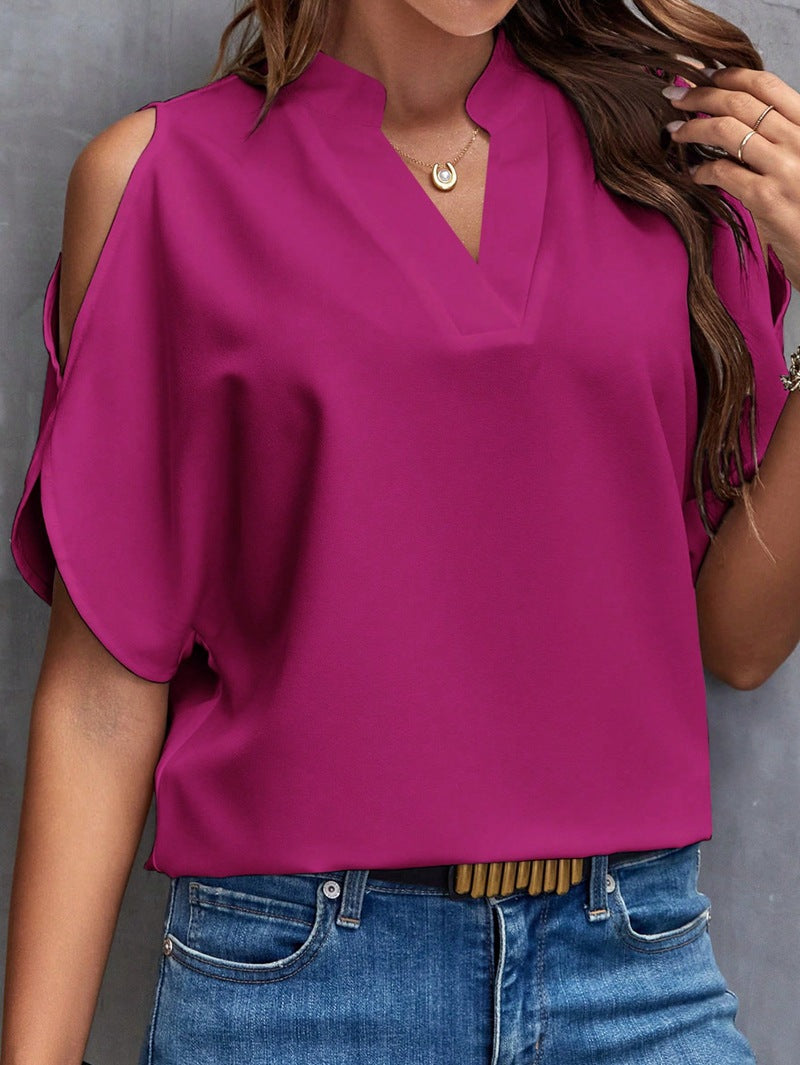 Streetwave Women's Elegant Blouse With Cutout Sleeves For Modern Chic Professionals