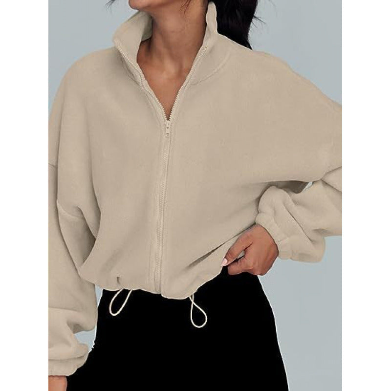 Oversize Zip Pullover for Women With High Collar Drawstring Cozy Streetwear by Streetwave