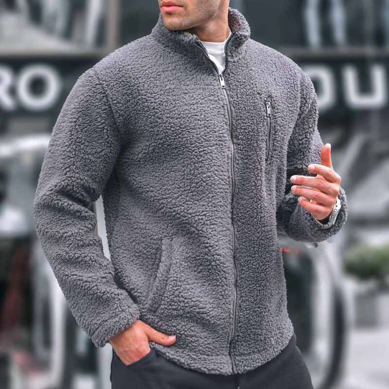 Street-Wave Men's Cozy Fleece Jacket With Zipper Soft Warmth, Comfortable Fit For Cold Weather