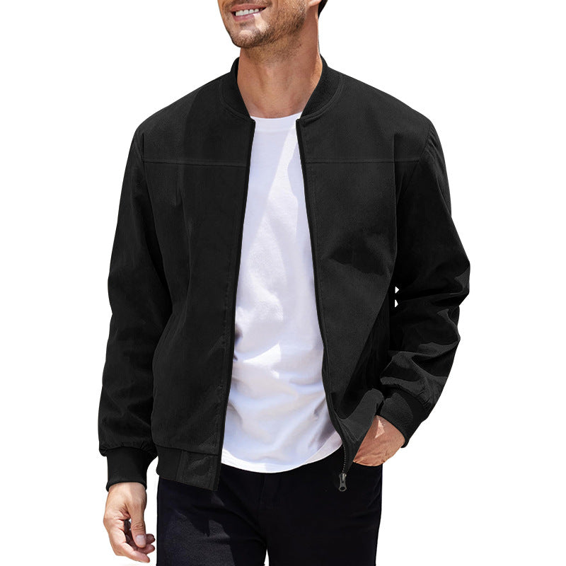 Street-wave Bomber Jacket For Men With Sporty Cut Stylish Versatile Everyday Essential