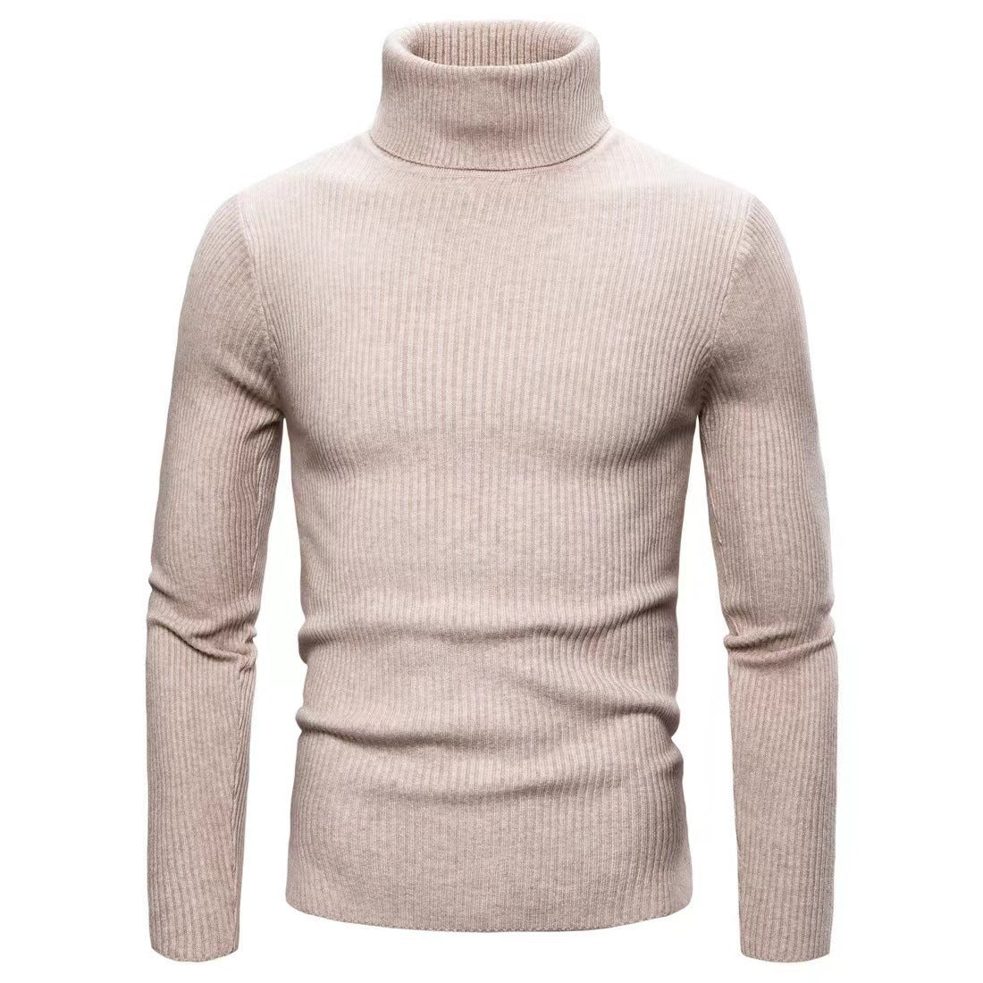 Street Wave Mens Ribbed Turtleneck Sweater Warm Fine Knit Rollneck For Cold Weather