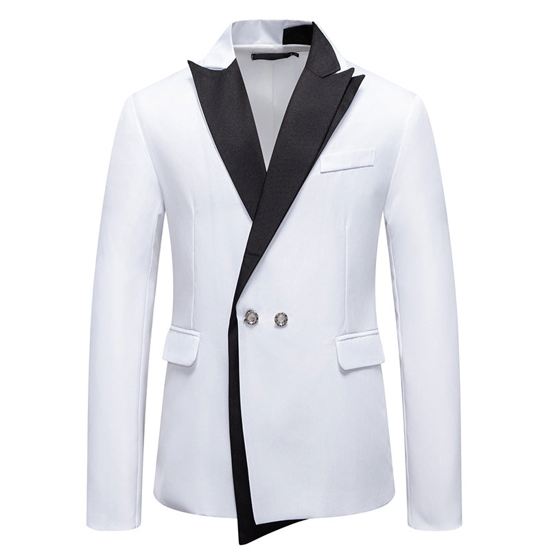 Street Wave Smoking Blazer For Men With Contrast Lapel Elegant Sophisticated Jacket