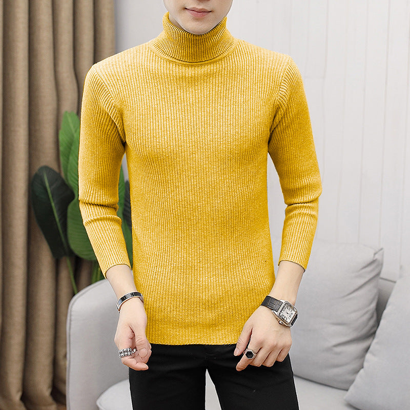 Streetwave Mens Fine Cotton Turtleneck Sweater With Structured Rib Texture For Modern Men Premium Comfort
