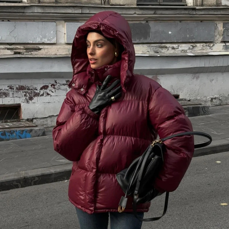 Street-Wave Womens Cozy Down Jacket With Hood And Elegant Cut For Women All Winter Comfort