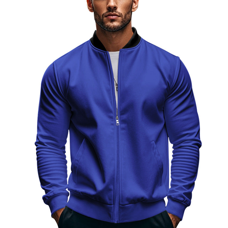 Street-wave Mens Stylish Sport Jacket With High Collar And Practical Pockets For Outdoor Activity