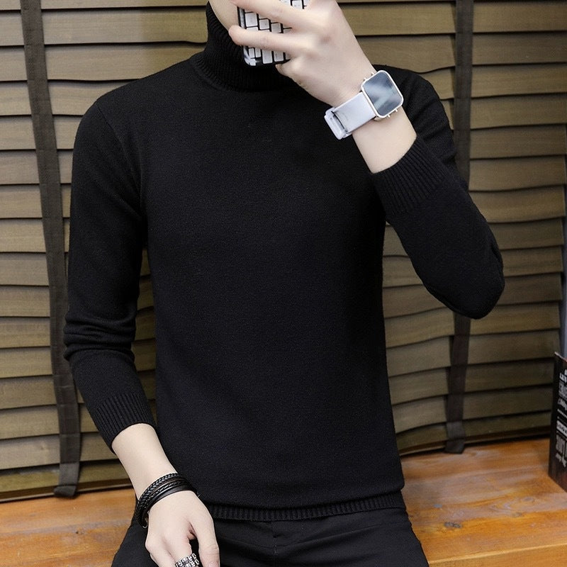 Street-wave Mens Turtleneck Sweater Comfortable Warm Cotton Blend Cozy Fit For Men