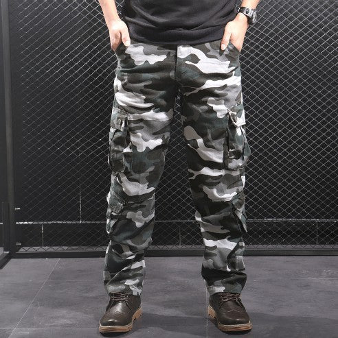 Street-wave Mens Cargo Pants With Multifunctional Pockets In Camouflage Durable For Active Men