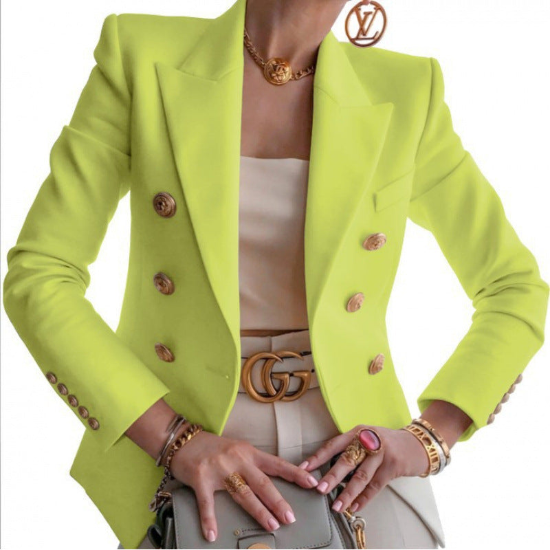 Womens Blazer With Gold Button Detail By Street-Wave Timeless Classic Fit For Professionals