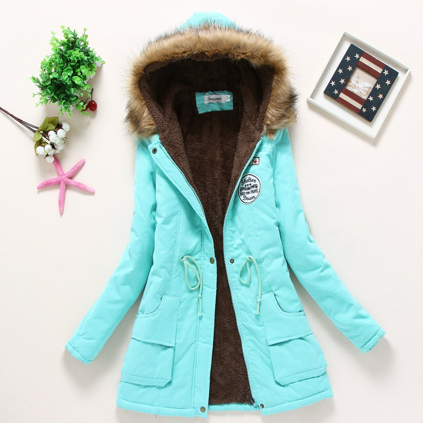 Street Wave Womens Quilted Parka With Hood And Faux Fur Lining UltraWarm Insulated Winter Coat For Cold Weather