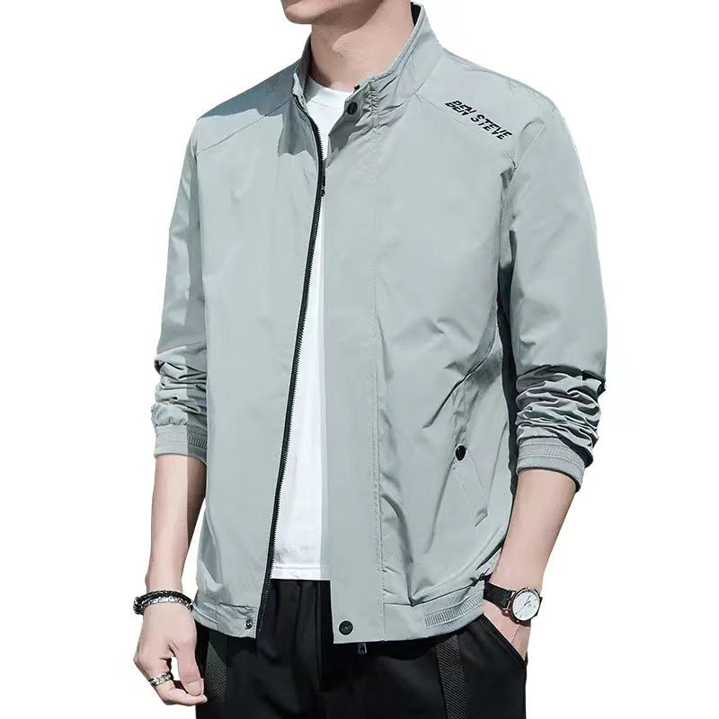 Mens Lightweight Transitional Jacket With High Collar Street-Wave For Urban Men Breathable Comfort