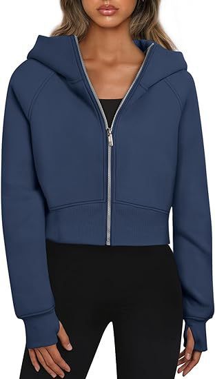 Street-wave Women's Cropped Hoodie Jacket Soft Breathable Fabric Casual Athleisure Essential