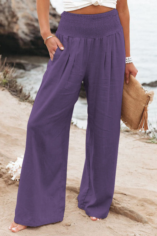 Streetwave Womens Wide Leg Linen Pants Breathable Summer Comfort For Women Everyday