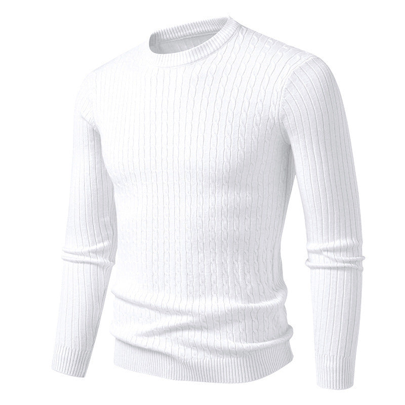Streetwave Mens Premium Cotton Cable Knit Sweater With Structured Braided Design