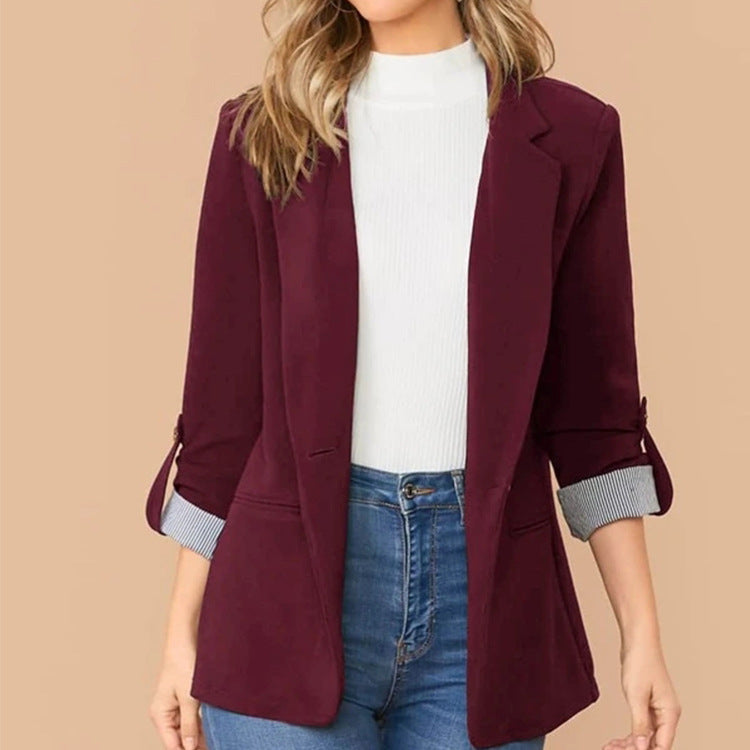 Street-Wave Women's Elegant Blazer Jacket With Contrast Details For Office And Evening Wear