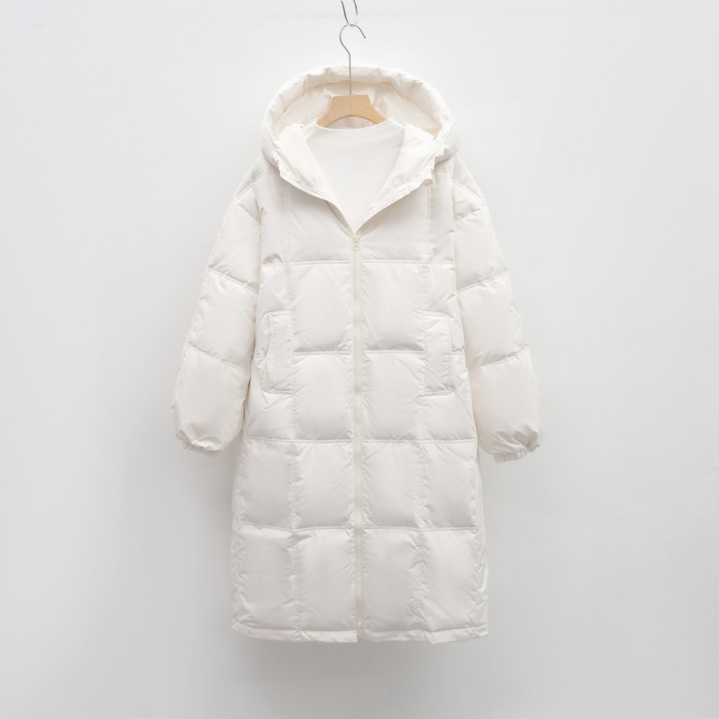Streetwave Women Puffer Coat Hooded Longline Insulated Down Fill With Secure Zip Pockets