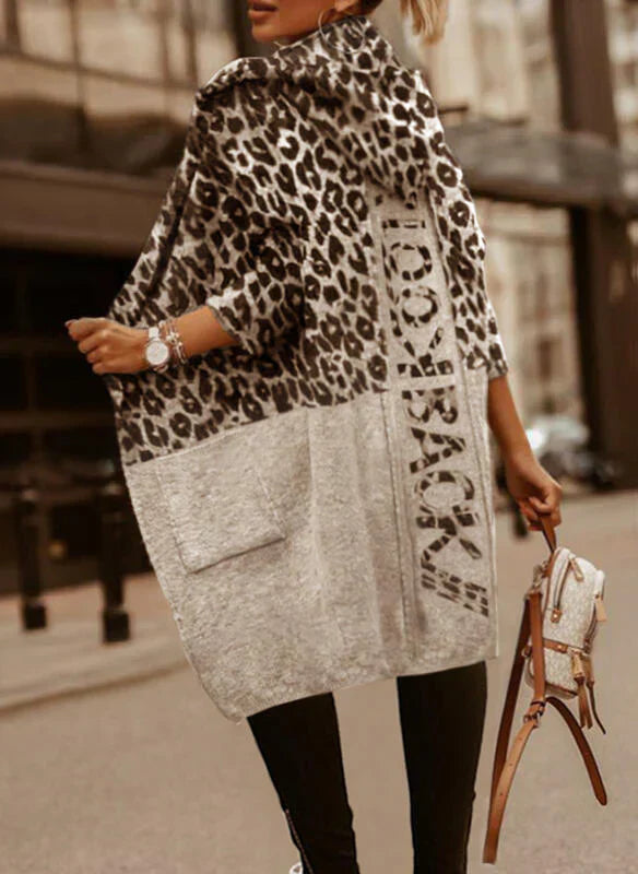 Streetwave Leopard Print Hooded Coat Cozy Relaxed Fit For Women All Day Comfort Pockets
