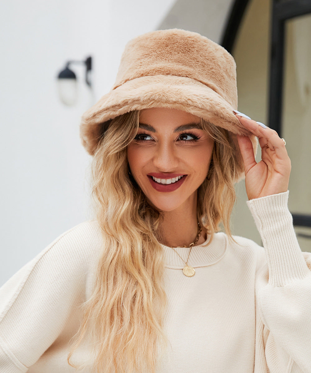 Street-Wave Women Plush Hat - Cozy Soft Fur For Stylish Winter Warmth And Chic Look