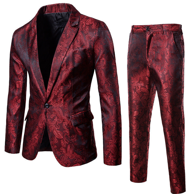 Street Wave Mens Elegant Paisley Suit Set For Formal Occasions Premium Comfort All Day