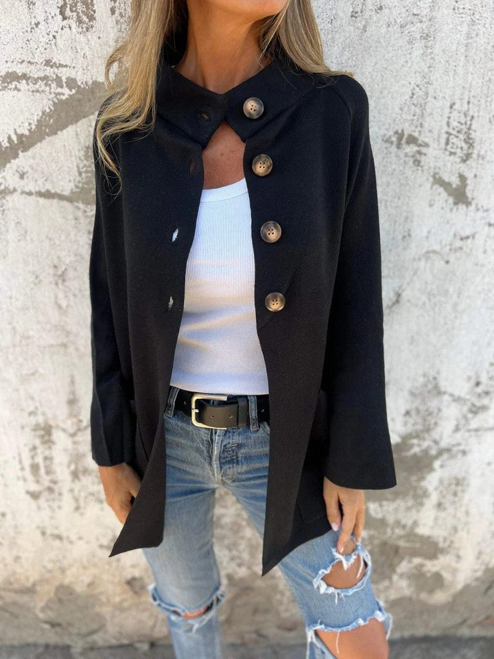 Street-wave Women's Oversized Cardigan Casual Comfort with Button Front for Everyday Wear