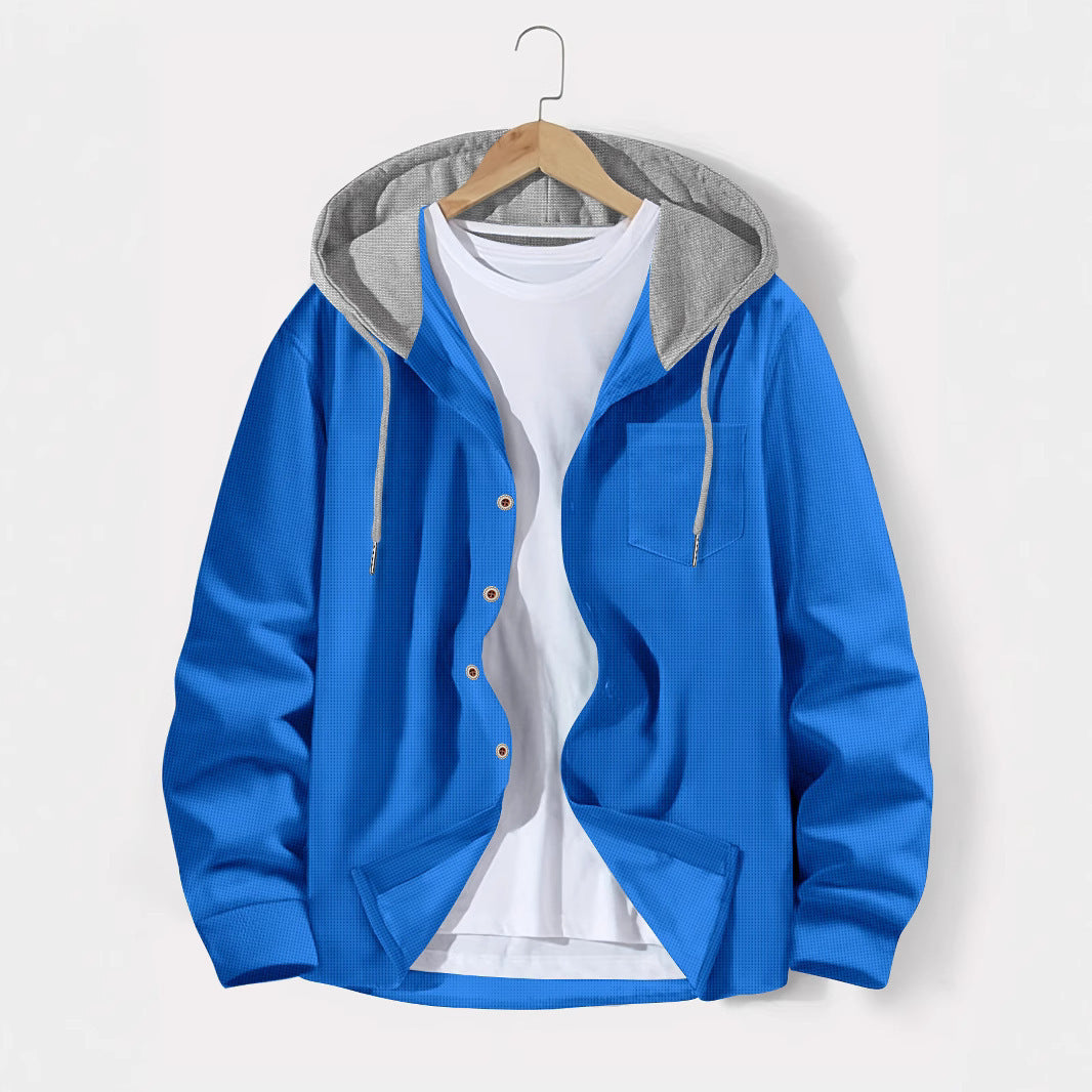 Street-wave Men's Casual Hooded Jacket With Plaid Pattern For Everyday Comfort And Versatility Outerwear
