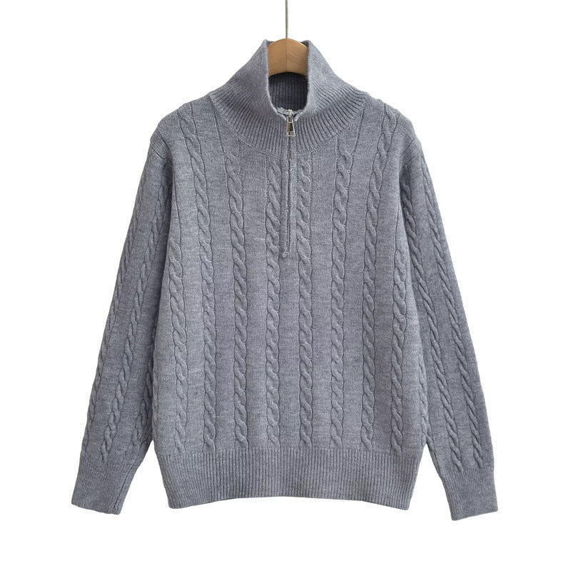 Street-wave Womens Cable Knit Half Zip Sweater Soft Breathable Cozy Knit For Women