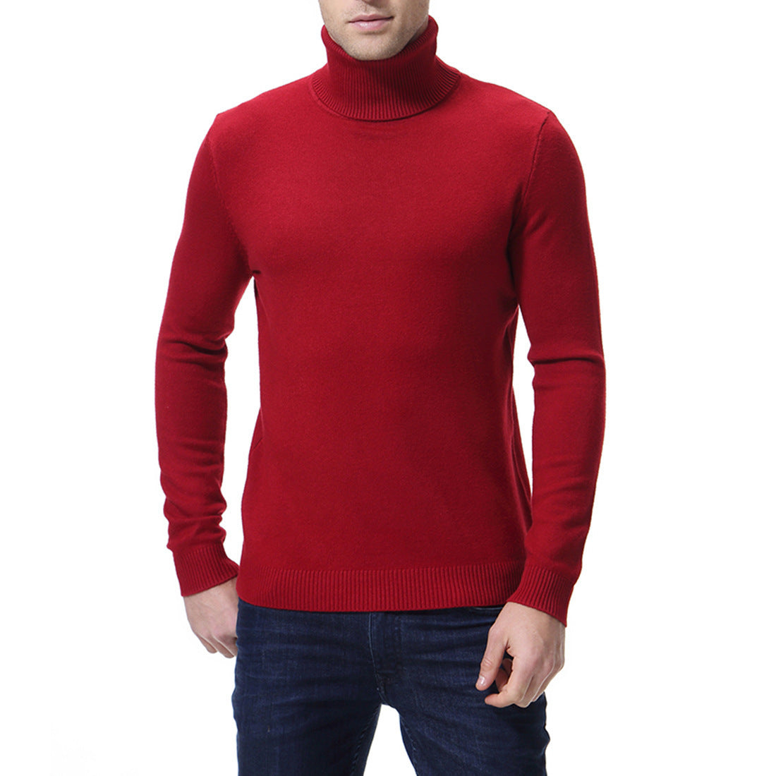 Men's Fine Cotton Turtleneck Sweater Street Wave Soft Comfort For Everyday Wear Premium Warmth